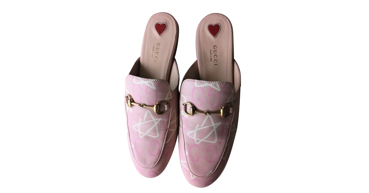 Gucci pink princetown mule sale