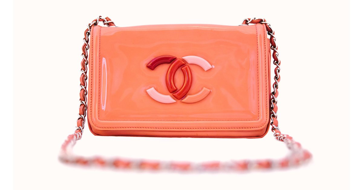 Chanel Vintage - Patent Lipstick Flap Bag - Pink - Patent Leather