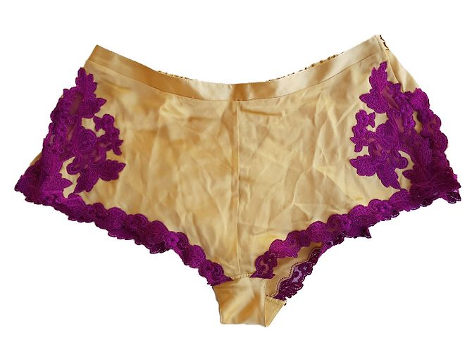 Porte-jarretelles LA PERLA En Soie 94% - Modèle TU MOD FRAMES Doré - Taille Unique - Neuf Avec étiquettes (valeur 200€)