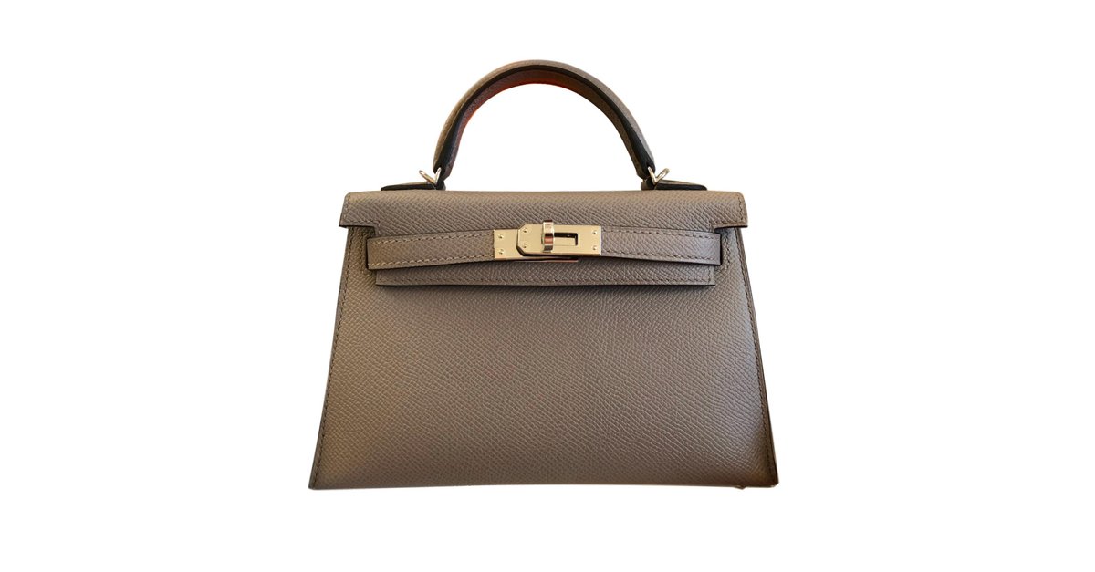 Mini Kelly II Handbags Leather Grey 