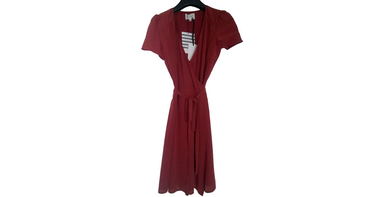 SéZane Dress Red Silk ref.74307 - Joli ...
