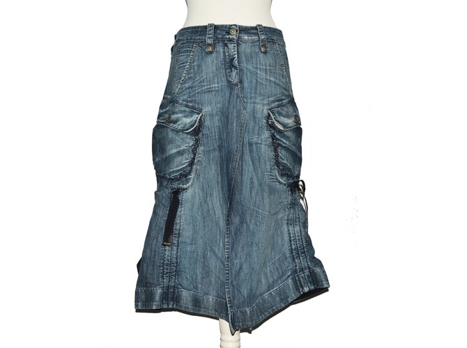 Marithé et François Girbaud Skirts Blue Denim ref.JC75110 (Sold