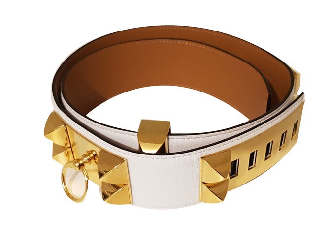 Hermès Belts White Lambskin ref.76132 Joli Closet