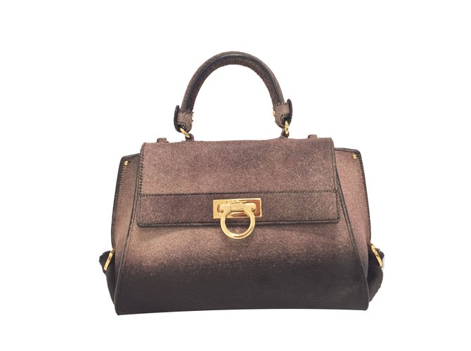 Salvatore Ferragamo Sofia bag Prune Ponystyle calfskin ref.76619