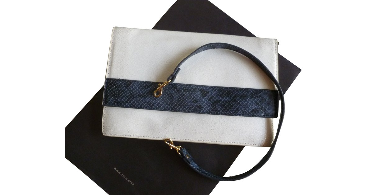 zara blue clutch