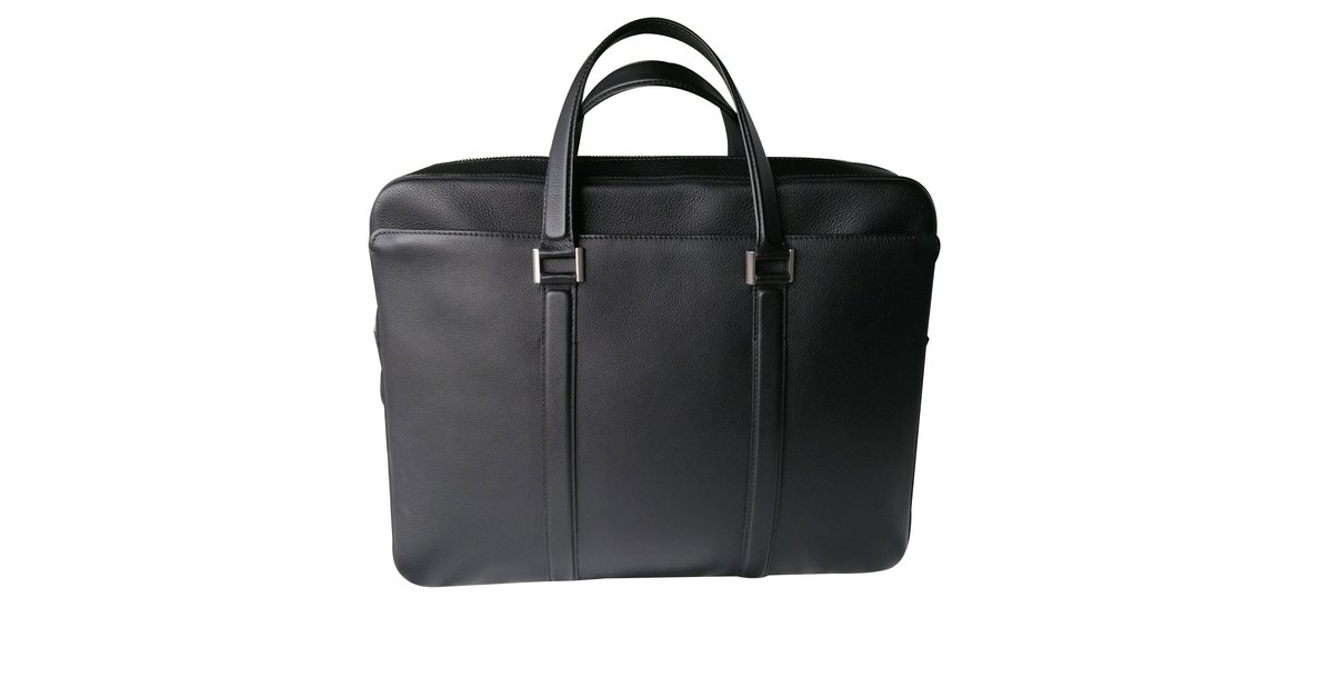 Delvaux Newspaper Bag Cuir Noir ref.78606 Joli Closet