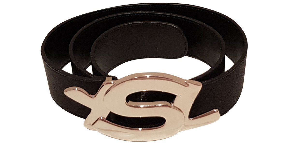 Yves Saint Laurent Belts Black Leather ref.79074