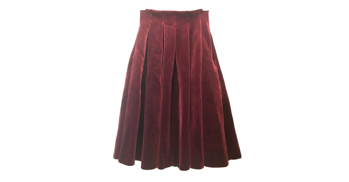 Maje burgundy velvet skirt hotsell