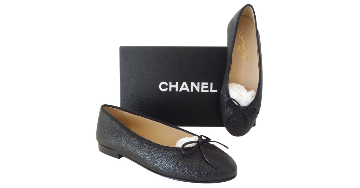 Chanel Ballet flats Black Leather ref.80379