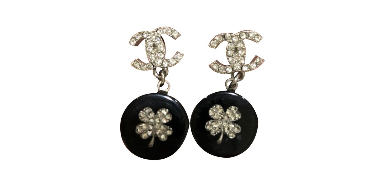 Chanel Lucky earrings Black Metal ref.81152 - Joli Closet