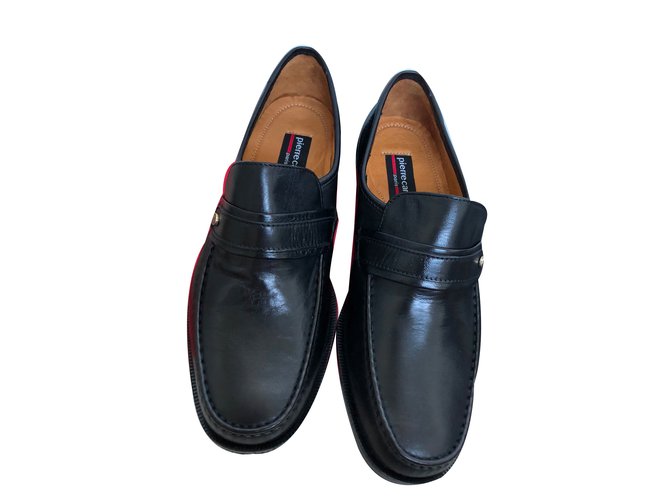 Pierre Cardin Loafers Slip ons Black Leather Joli Closet