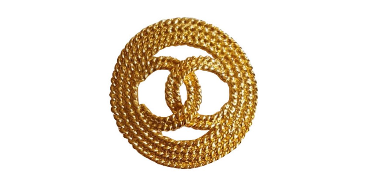 Chanel vintage brooch Golden Gold-plated ref.84587
