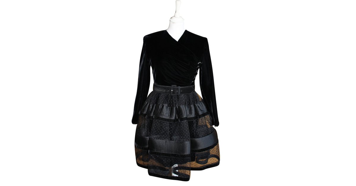 Valentino Vintage silk dress Black ref.85234