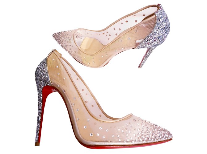 Christian Louboutin Pigalle Cream Tulle Joli Closet