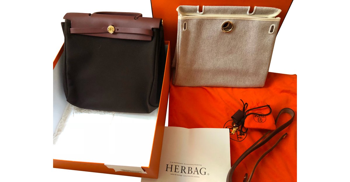 Hermès Herbag PM Brown Cloth ref.86614 - Joli Closet
