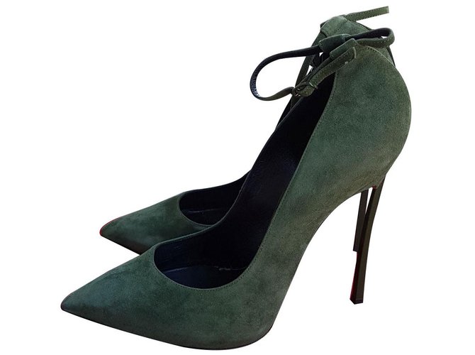 Casadei Heels Green Suede Joli Closet