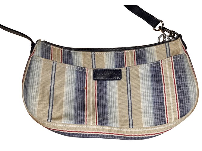 Longchamp Blue striped shoulder bag Cotton Joli Closet