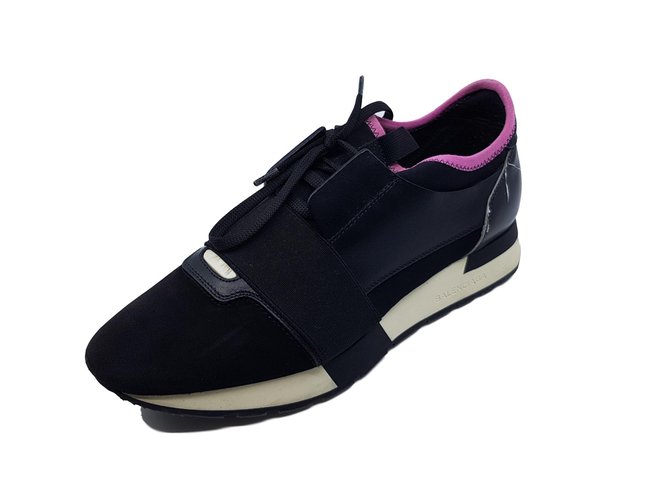 Balenciaga Race trainers Black Leather Joli Closet
