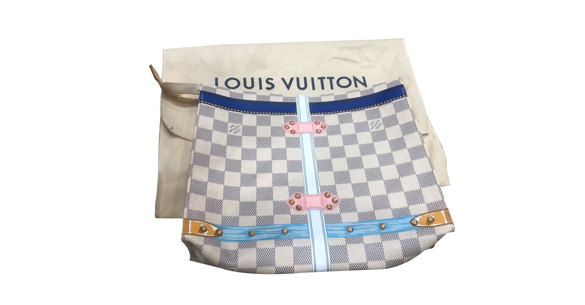 Louis Vuitton Limited Edition St Barth White Light blue Leather ref.88288 -  Joli Closet