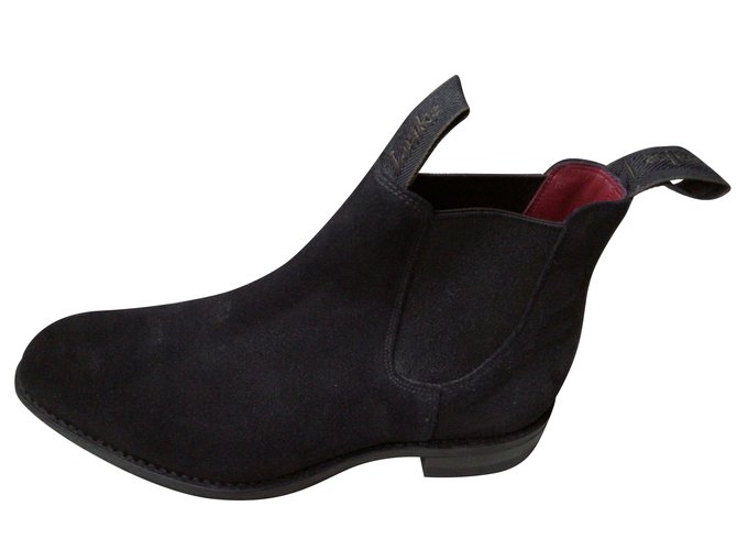 loake chatterley black suede