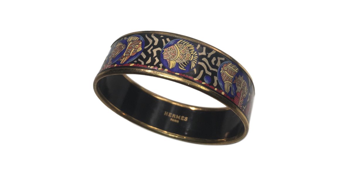 Hermes Della Cavalleria Favolosa Enamel Bangle Bracelet