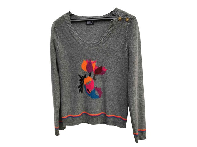 Sonia Rykiel Pull Velours Bordeaux Patch Doré Taille M Int