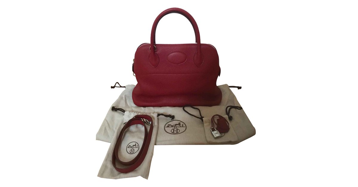Bolide bag 31 Hermès Rouge Garance Red Leather ref.101305 - Joli Closet