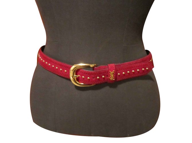 Yves Saint Laurent Belts Red Deerskin Joli Closet