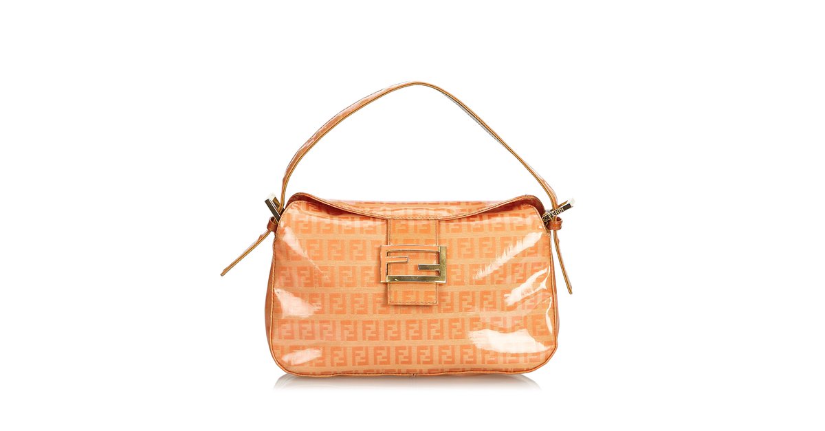 orange fendi zucchino mama baguette bag