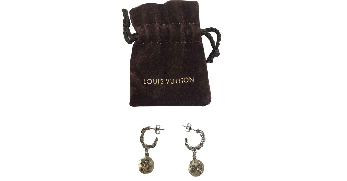 LOUIS VUITTON Inclusion Heart Earrings White 96813