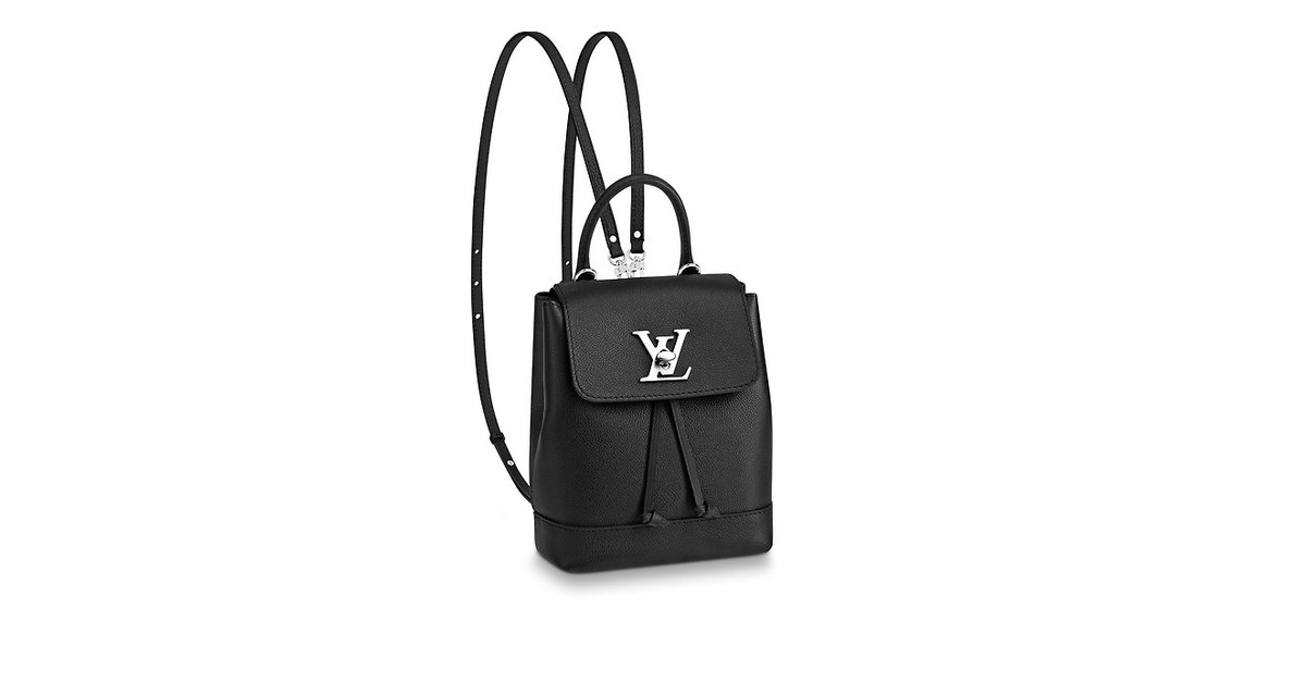 LOUIS VUITTON Calfskin Lockme Mini Backpack Black | FASHIONPHILE