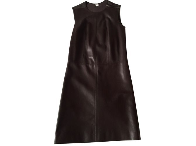 Herms Hermes dress in lambskin Chocolate Leather ref.JC104471 (Sold) -  Joli Closet