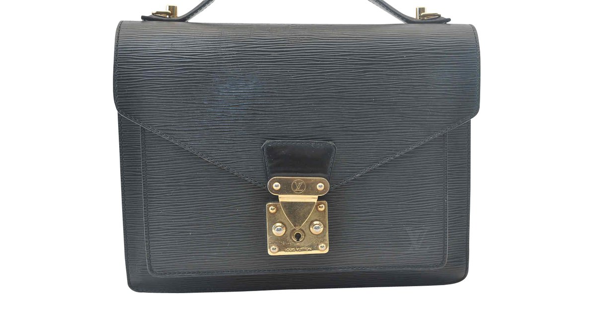 Louis Vuitton Black Epi Monceau Leather ref.968970 - Joli Closet