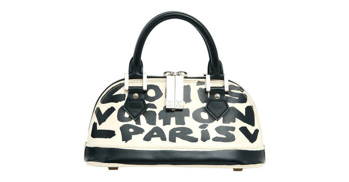 Louis Vuitton Limited Edition Stephen Sprouse Black & White Leather Alma Mm