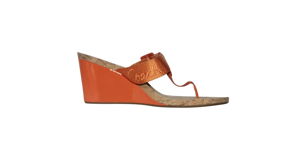 Coach Wedge sandals Orange Cloth  - Joli Closet