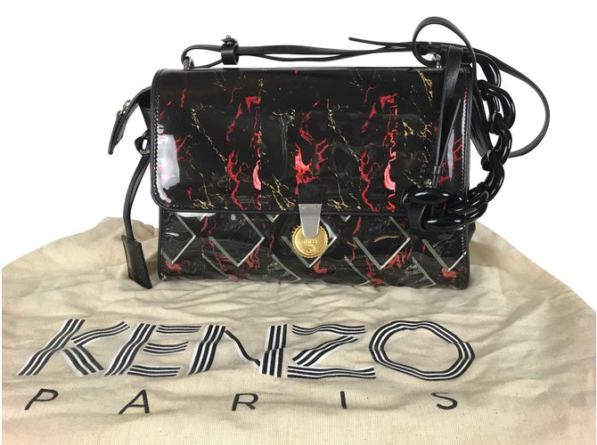 Sac Kenzo Cuir Noir ref.105740 Joli Closet