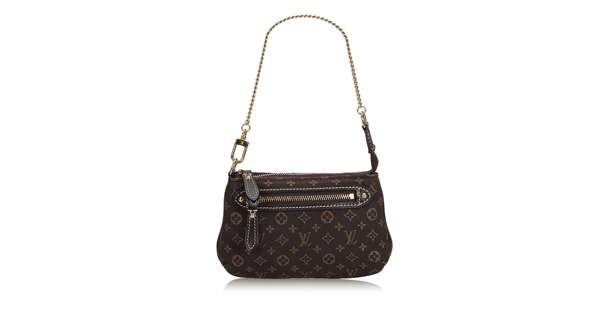 Louis Vuitton Monogram Mini Lin Pochette Black Cotton Cloth ref.107227 -  Joli Closet