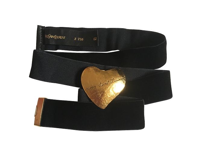Yves Saint Laurent YSL adjustable 108 cm Black Golden Velvet  display picture 3