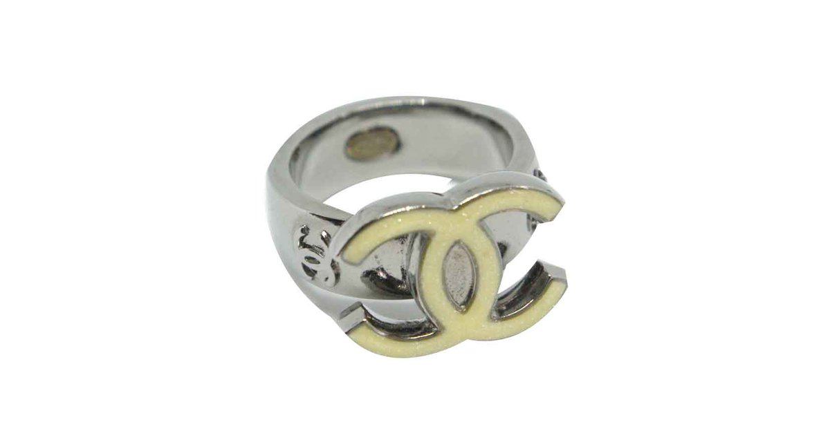 Chanel silver metal ring CC Silvery ref.108843 - Joli Closet
