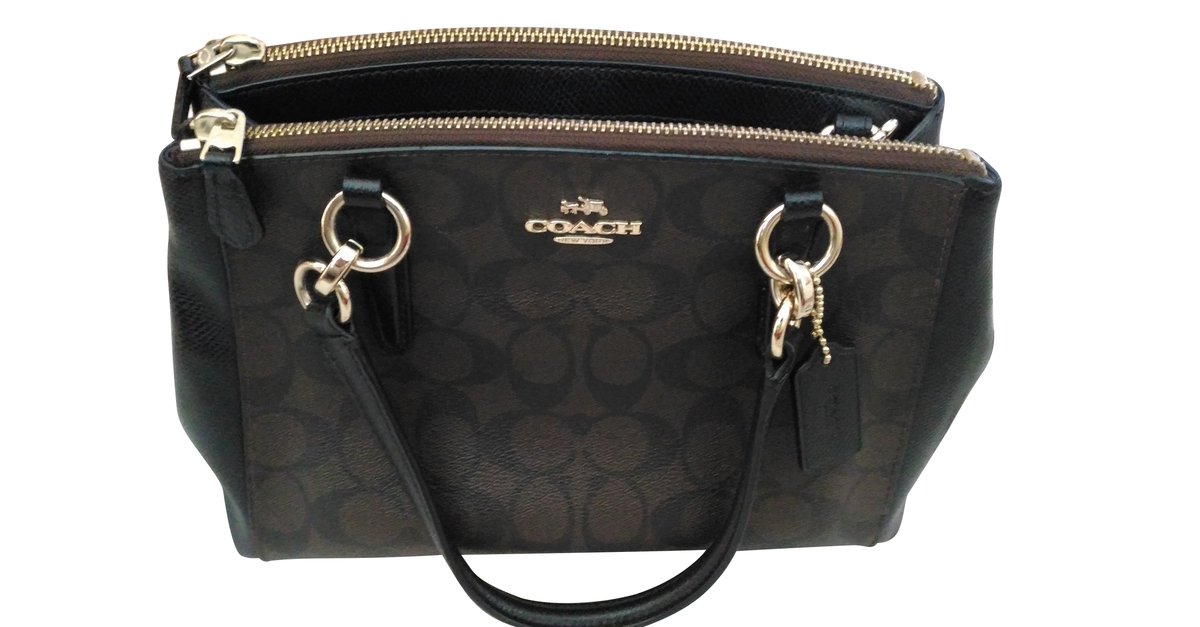 Coach Handbags Dark brown Leather ref.109828 - Joli Closet