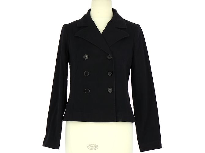 Blazer Comptoir Des Cotonniers - Laine Mélangée Noir Taille 42 - Occasion Très Bon état