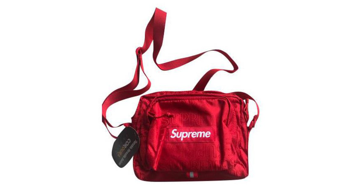 Supreme messenger bag red on sale