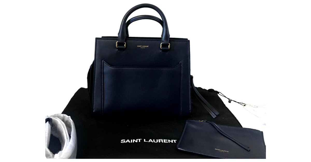 SAINT LAURENT EAST SIDE SMALL CABAS IN SMOOTH LEATHER MIDNIGHT