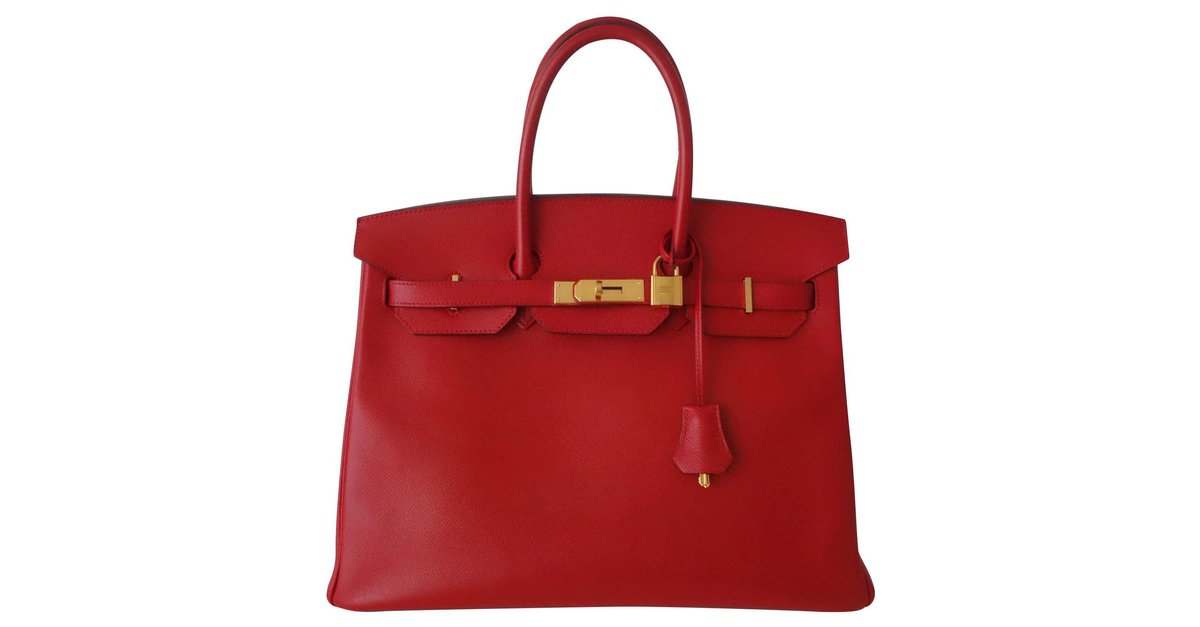 Hermès HERMES BIRKIN 35 Red Leather ref.936385 - Joli Closet