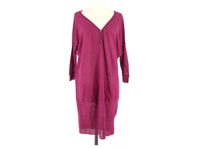 Sandro Robe Lin Fuschia ref.117013 - Joli Closet