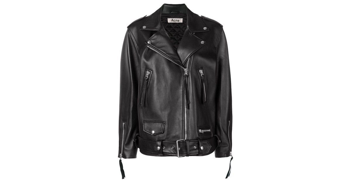 Acne myrtle leather outlet jacket