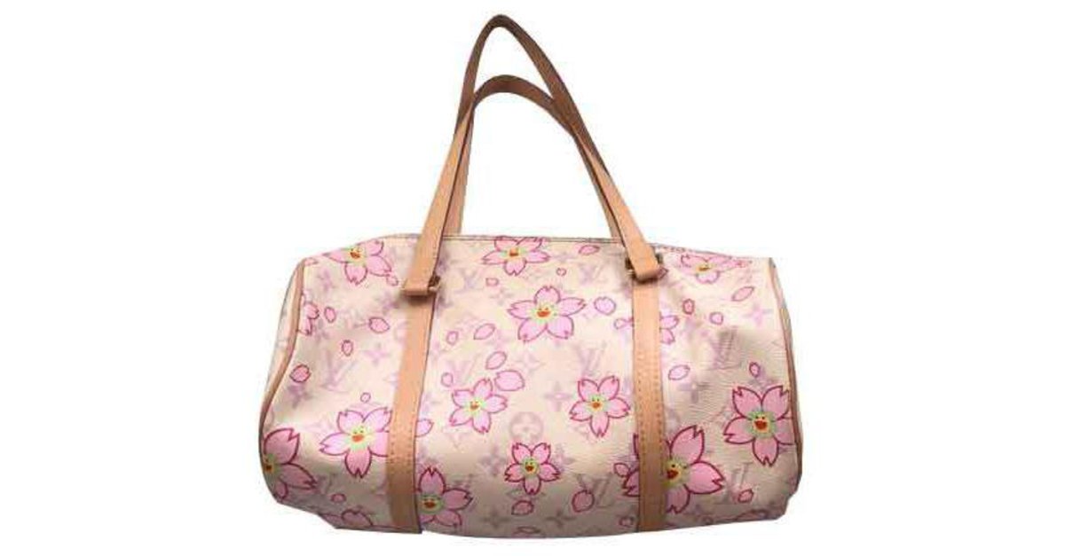 Louis Vuitton Speedy Cherry Blossom Louis Vuitton Takashi Murakami Handbags Cloth Pink ref ...