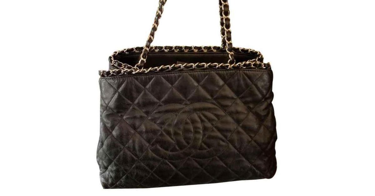 Chanel bag Black Leather ref.119660