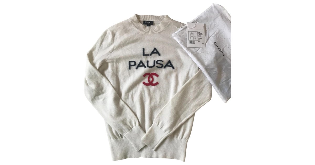Sweatshirt Chanel White size S International in Cotton  31579648
