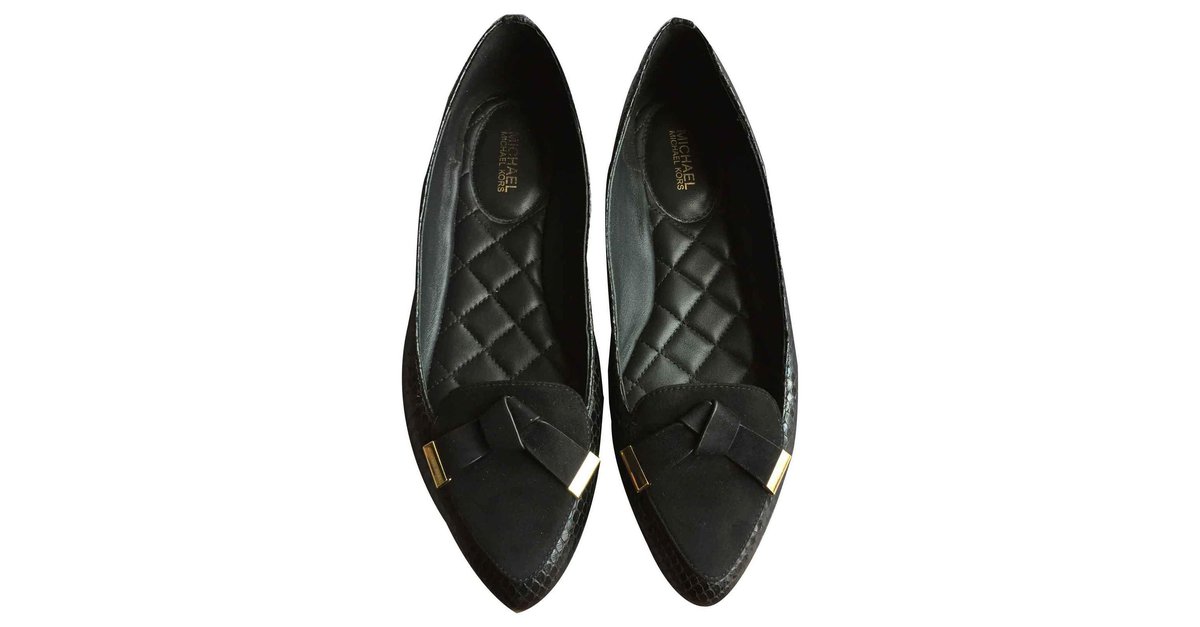 mk black flat shoes